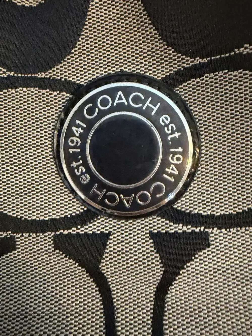 Coach Signature Stripe File Crossbody Bag F19220 Black and Grey